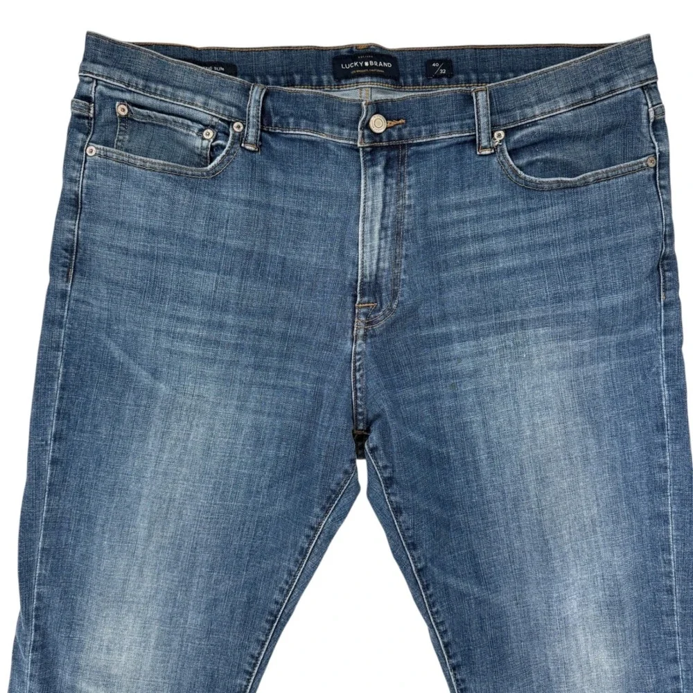 Mens Lucky Brand 410 Athletic Slim Jeans 40x32 Blue Medium Wash Casual Everyday